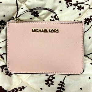 Michael Kors Pink Saffiano Leather Card Case